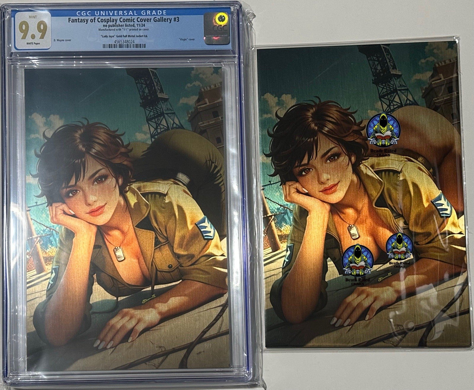 Fantasy of Cosplay Lady Jaye Cosplay Set of 2 Full Gold Metal Jacket 1/1 CGC 9.9