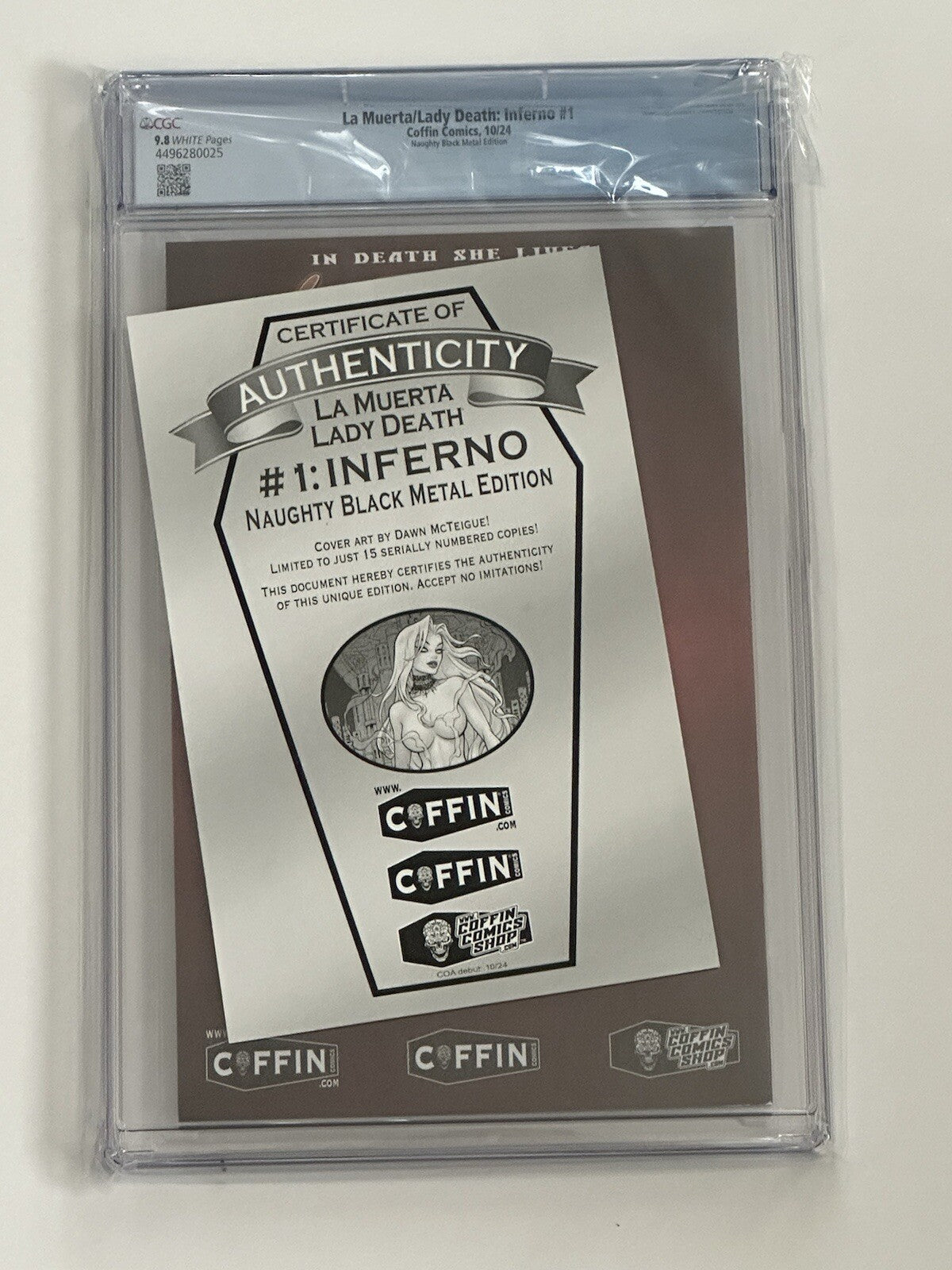 La Muerta Lady Death Inferno #1 Naughty Black Metal Edition Ltd 15 CGC 9.8