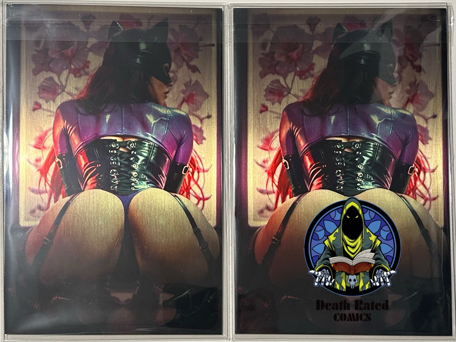 Fantasy of Cosplay Catwoman Cosplay Set Of 2 Full Gold Metal Jacket 1/1