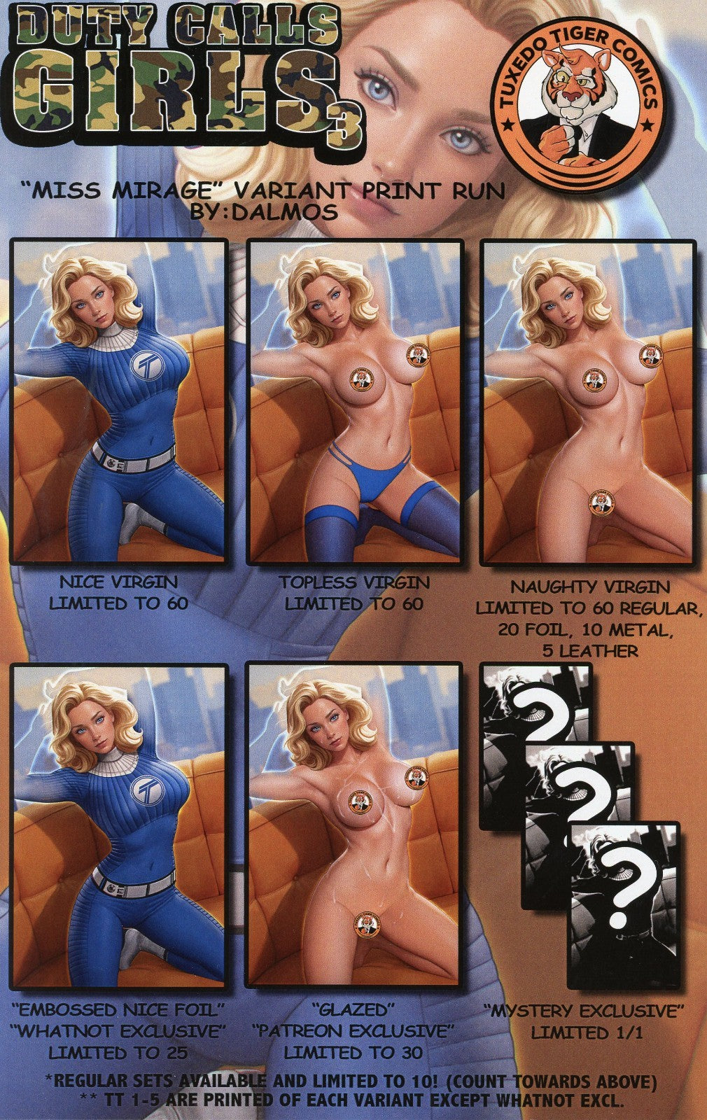 Duty Calls Girls 3 Miss Mirage Topless Virgin Variant By Dalmos Ltd 60
