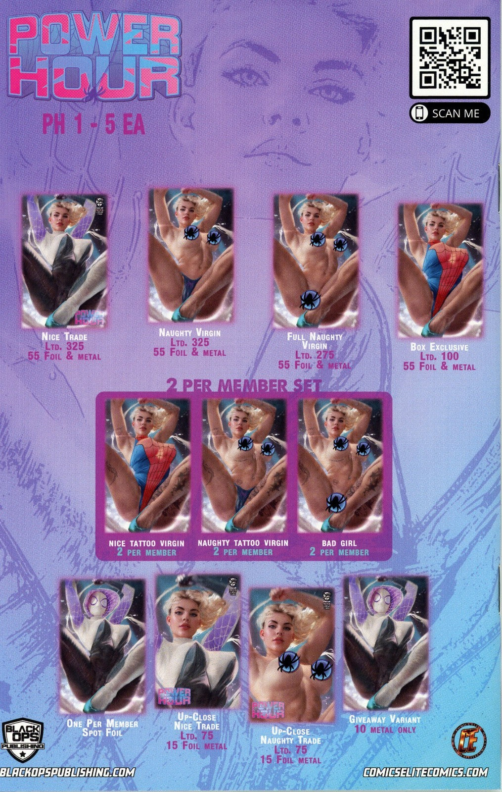 Power Hour #3 Preview Spider Gwen Bad Girl Tattoo Patreon Exclusive 43/70 W COA