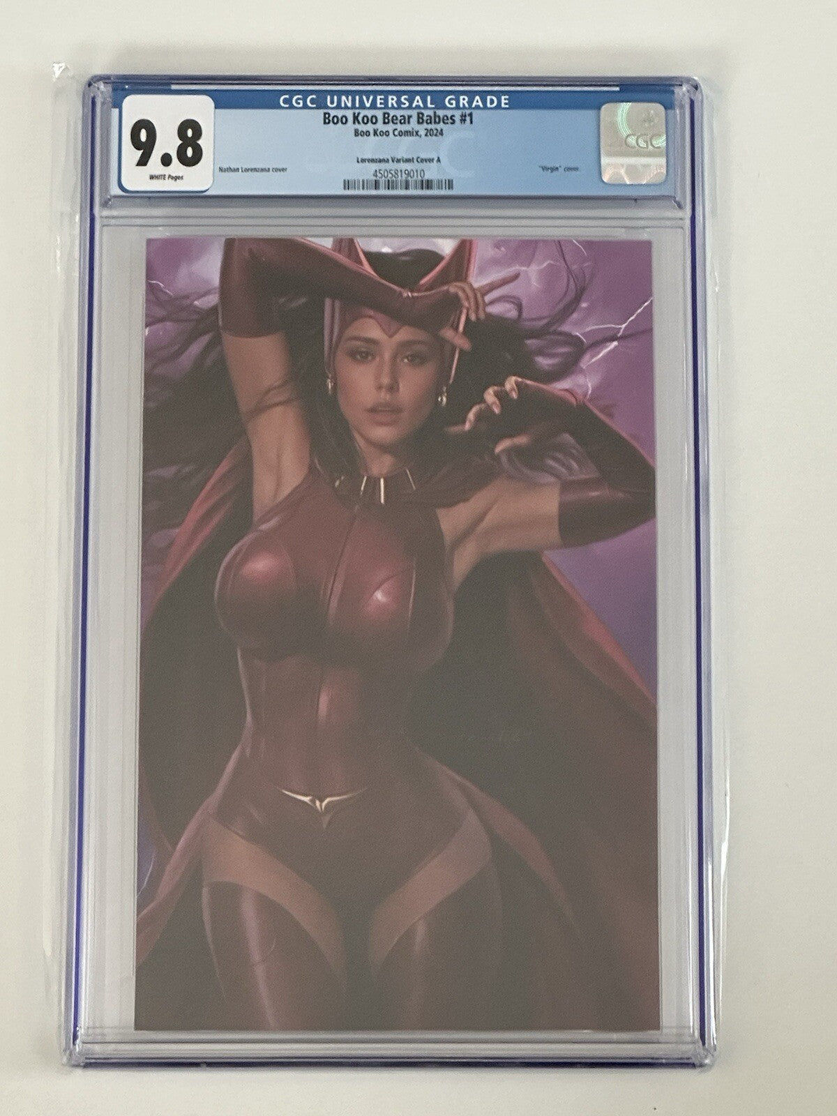 Boo Koo Bear Babes Scarlet Witch Cosplay Virgin Lorenzana Cover A Ltd100 CGC 9.8