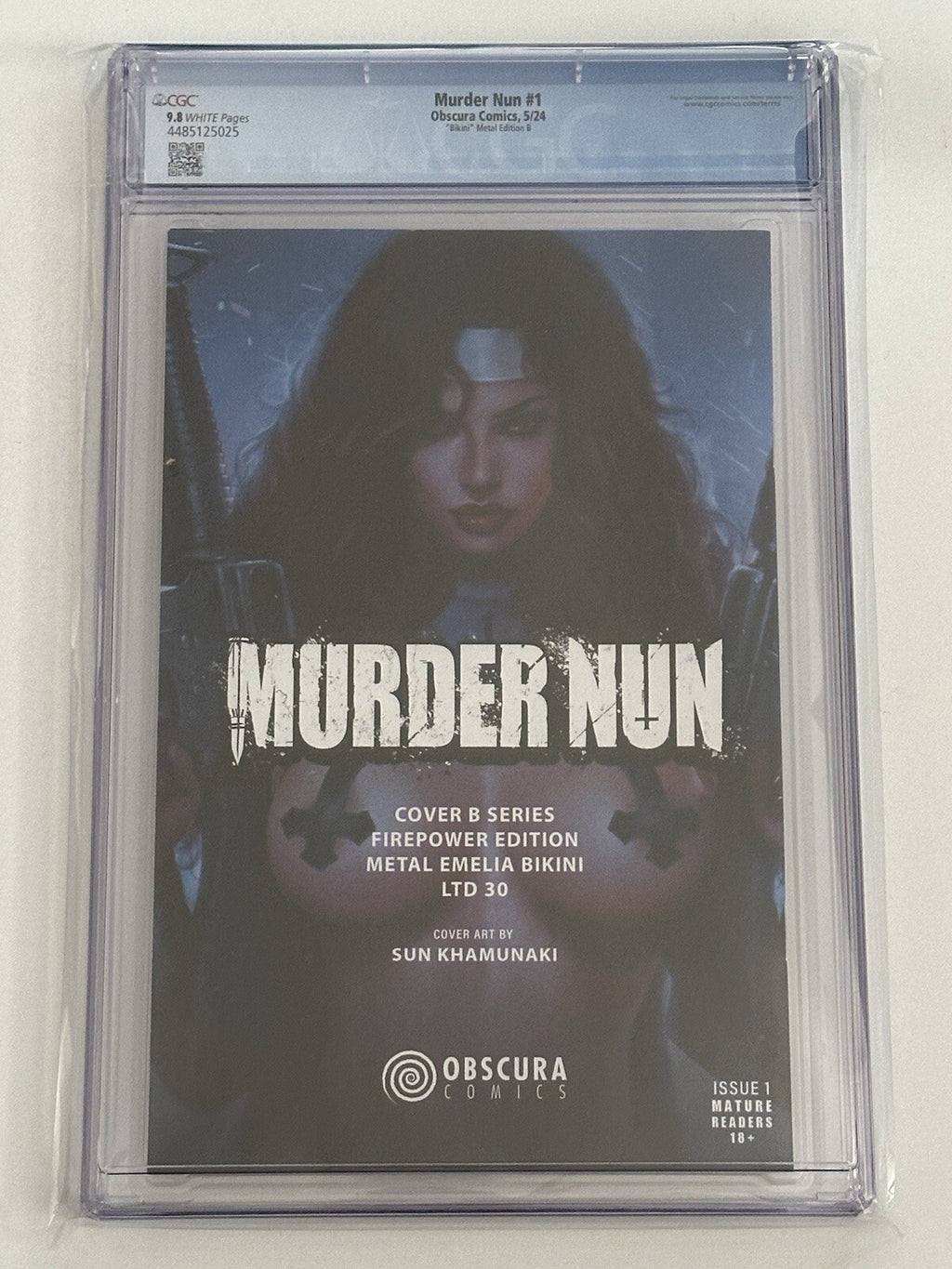 Murder Nun #1 Sun Khamunaki Metal Kickstarter Virgin Variant CGC 9.8