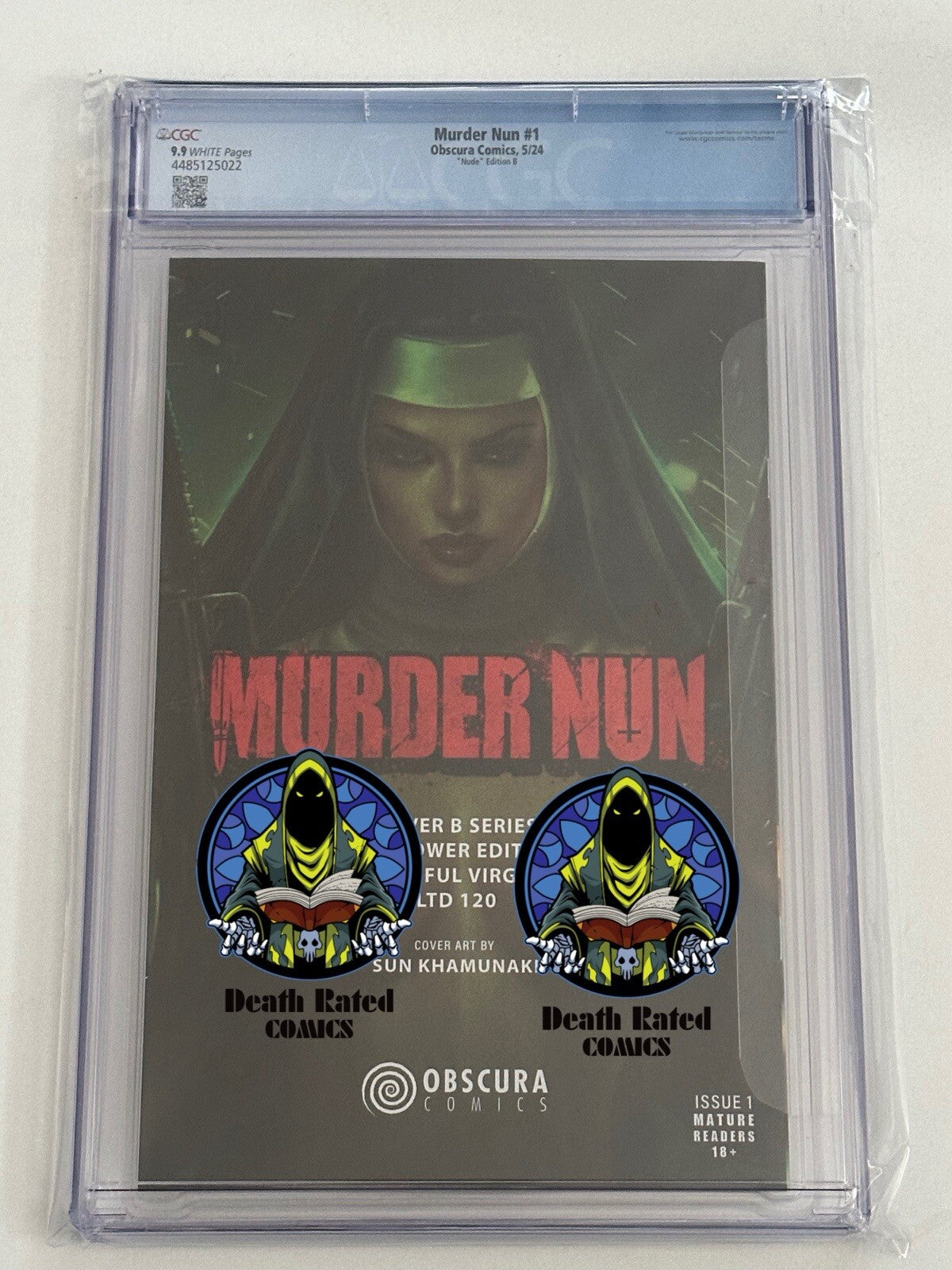 Murder Nun #1 2024 Khamunaki Virgin Full Chase Variant B Kickstarter CGC 9.9