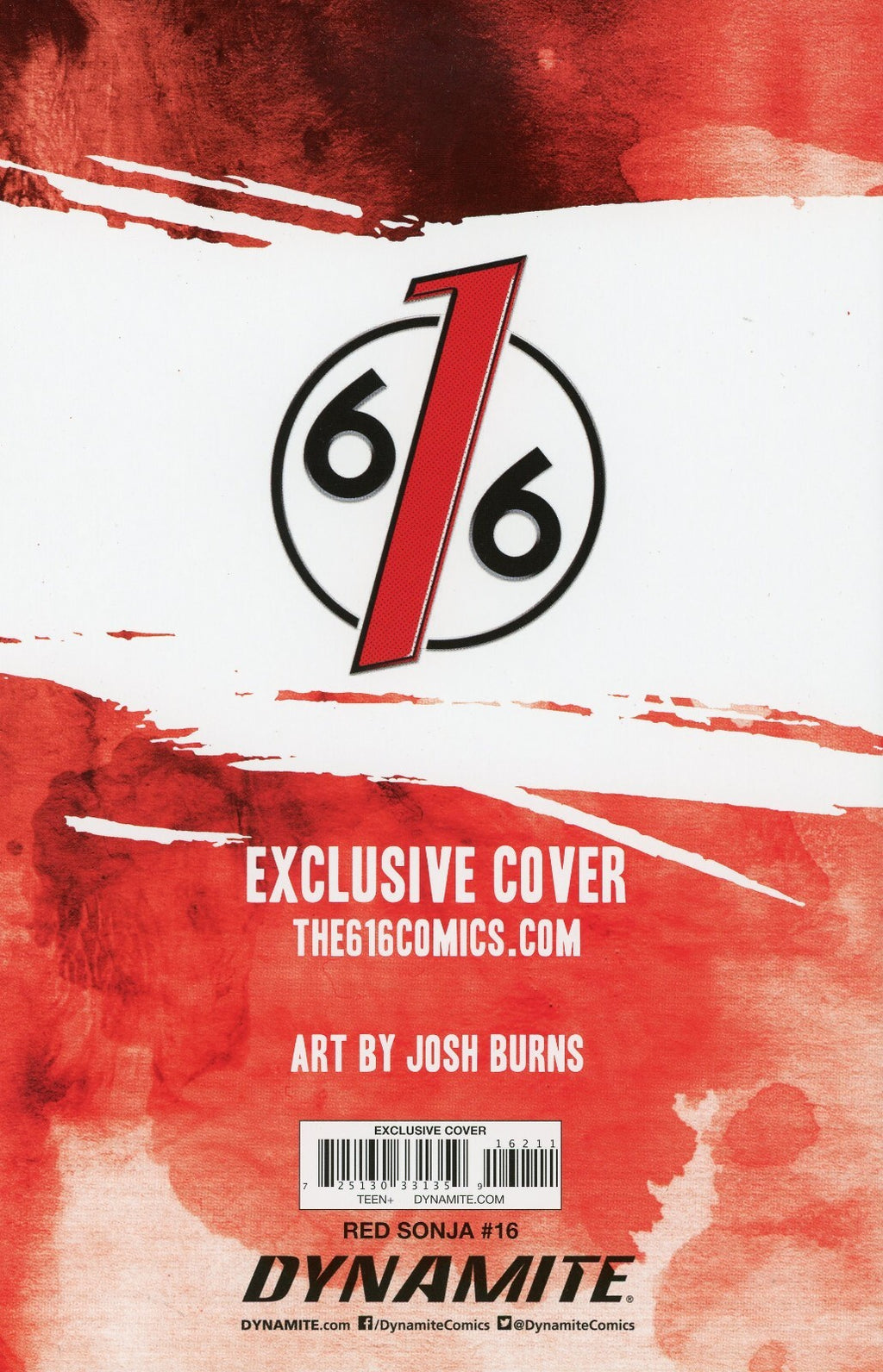RED SONJA #16 JOSH BURNS 616 SHINING Virgin Variant B LTD 500