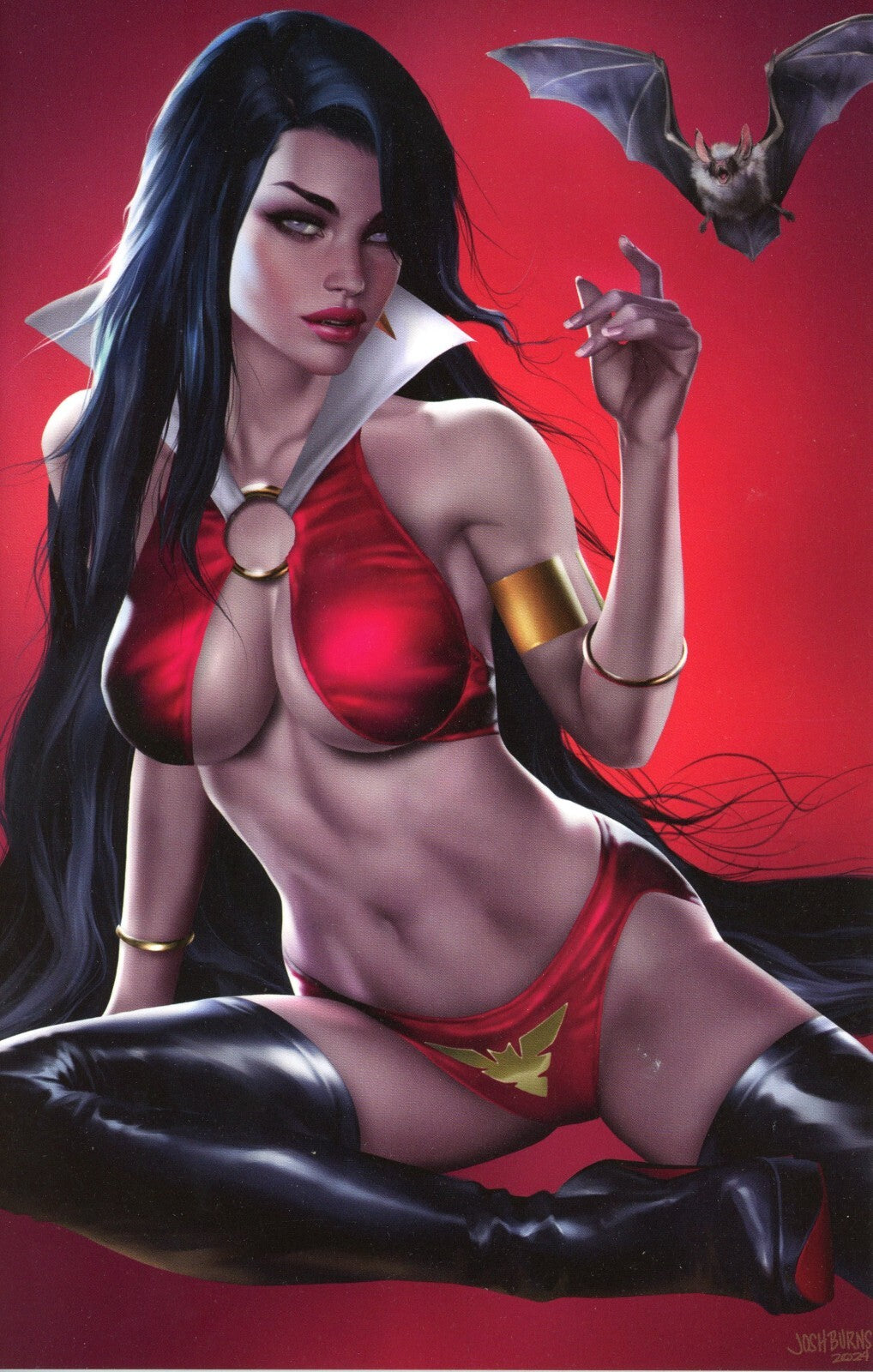VAMPIRELLA #672 JOSH BURNS 616 Virgin Variant B Red LTD 500