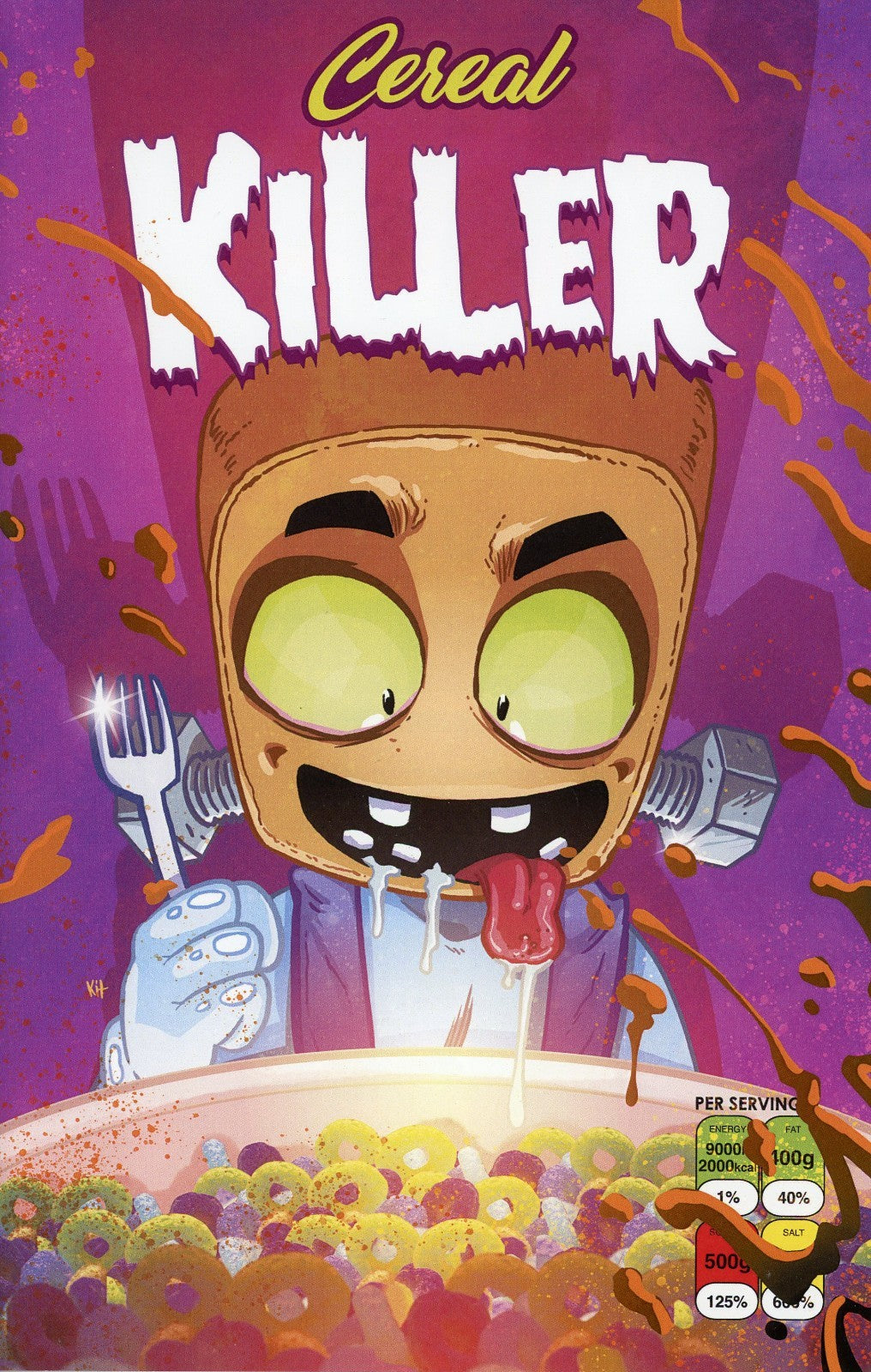 Cereal Killer #1 Cover FrankenWaffle By Kit Wallis Bad Bug Media