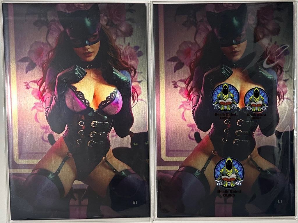 Fantasy of Cosplay Catwoman Cosplay Set Of 2 Full Gold Metal Jacket 1/1