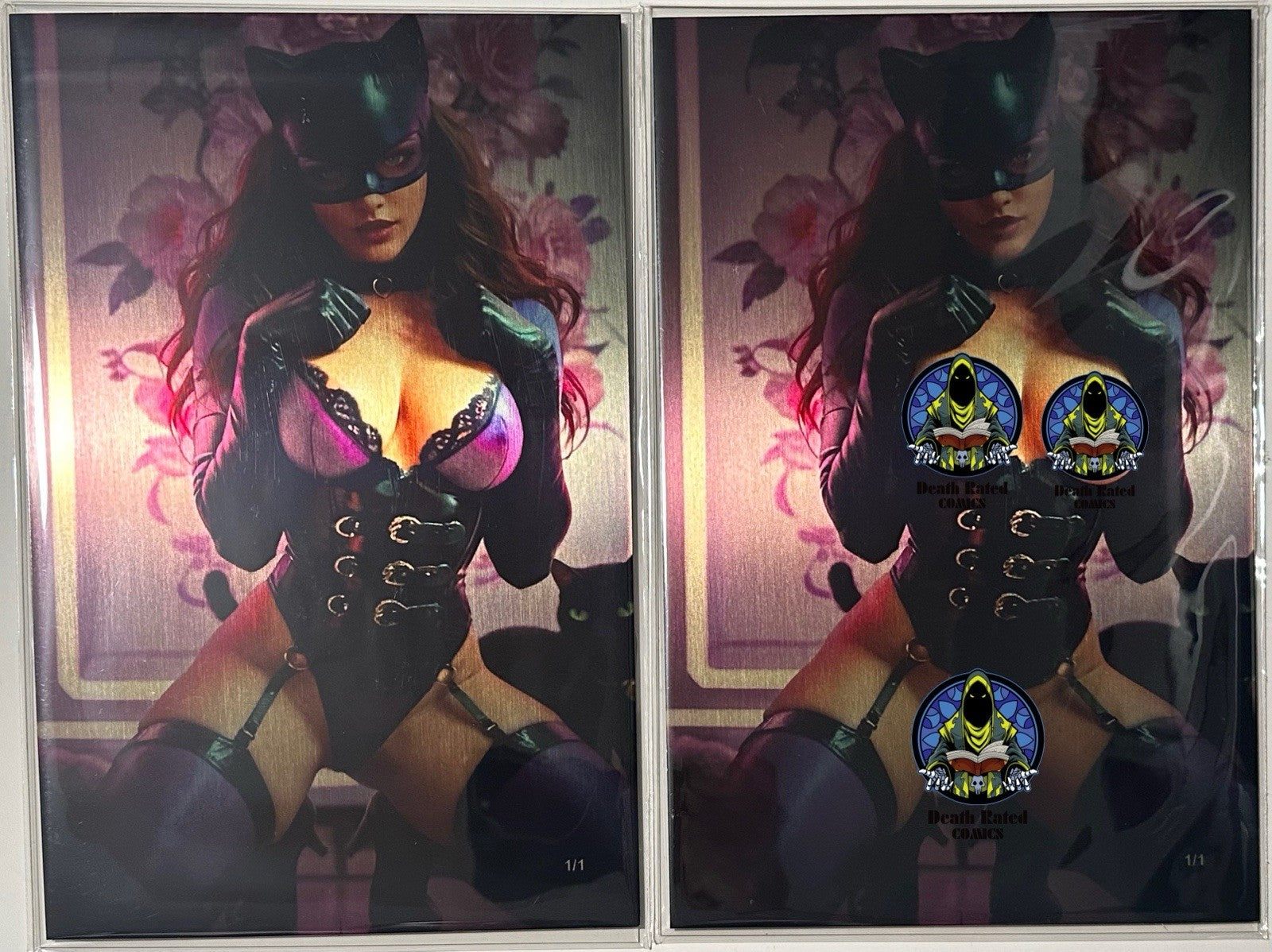 Fantasy of Cosplay Catwoman Cosplay Set Of 2 Full Gold Metal Jacket 1/1