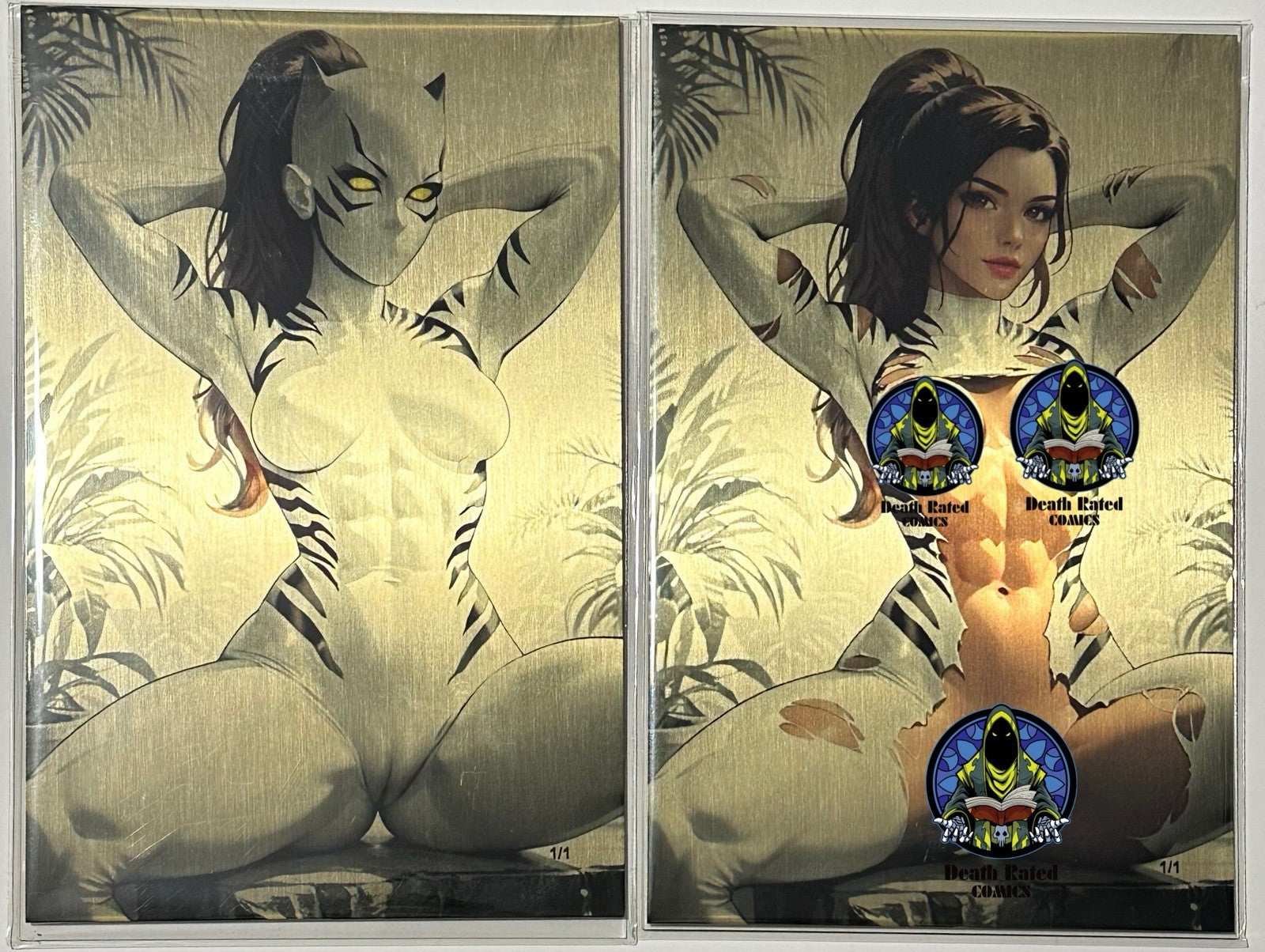 Fantasy of Cosplay White Tiger Cosplay Set Of 2 Full Gold Metal Jacket 1/1
