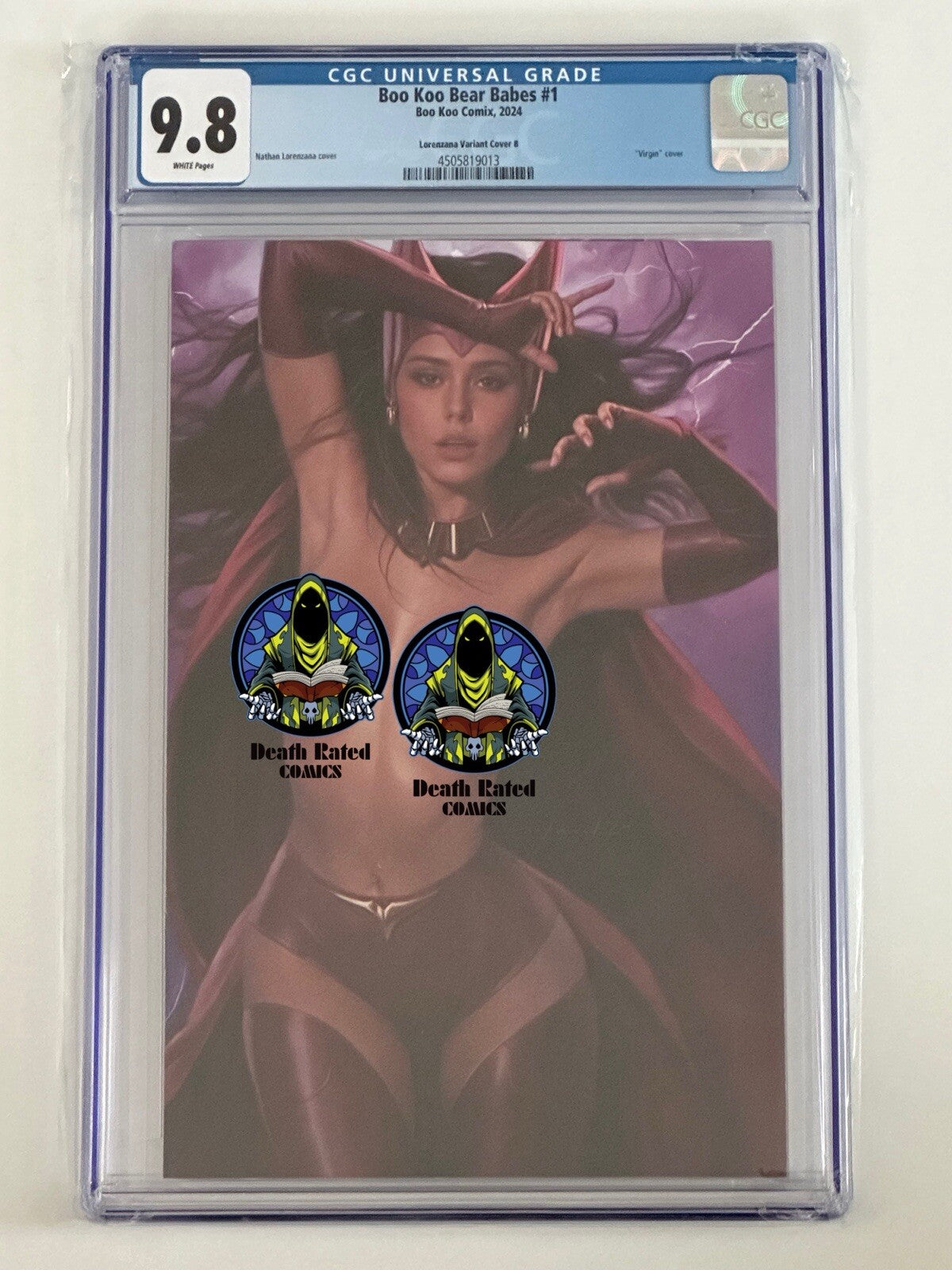 Boo Koo Bear Babes Scarlet Witch Cosplay Virgin Lorenzana Cover B Ltd100 CGC 9.8