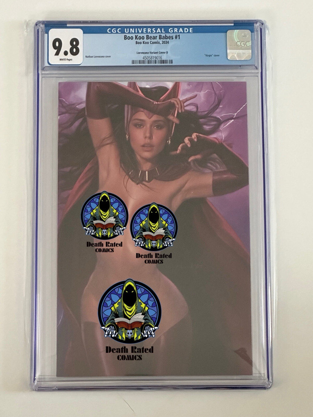 Boo Koo Bear Babes Scarlet Witch Cosplay Virgin Lorenzana Cover D Ltd100 CGC 9.8