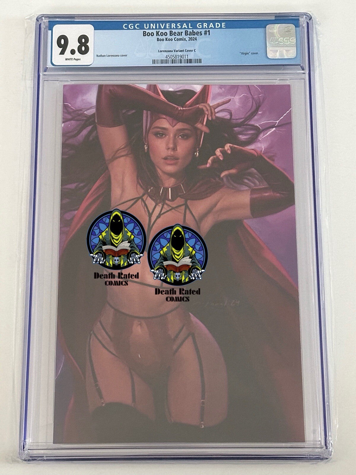 Boo Koo Bear Babes Scarlet Witch Cosplay Virgin Lorenzana Cover C Ltd100 CGC 9.8