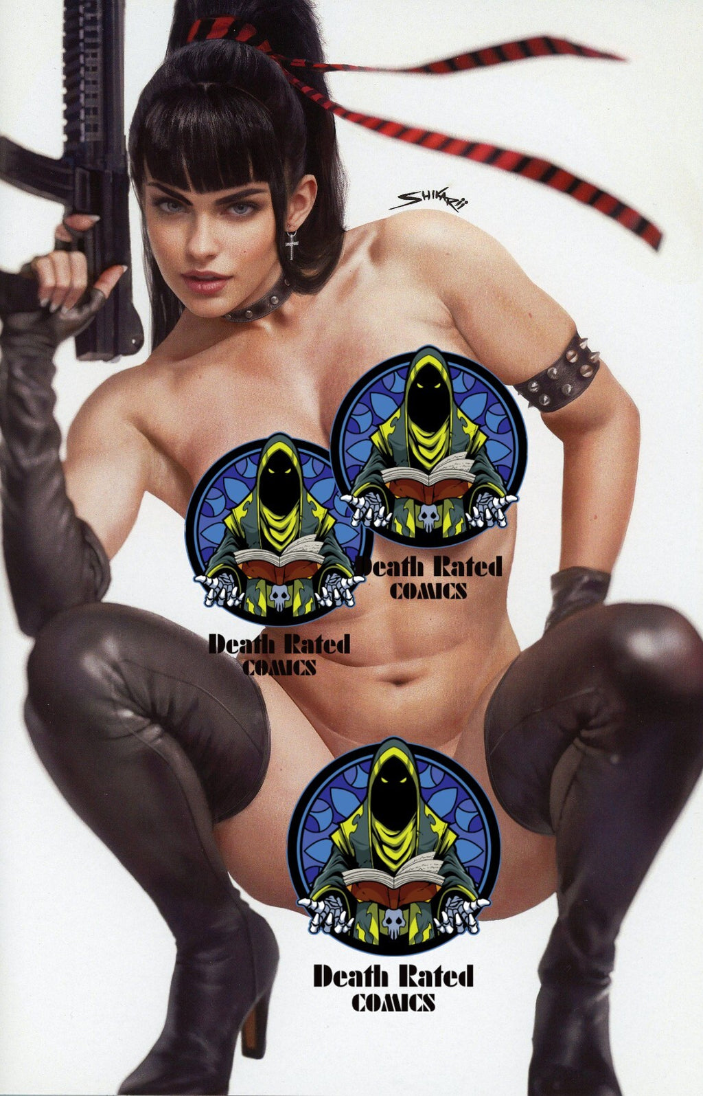 Double Impact #1 Preview Shikarii 1:100 Appreciation Cover Black Ops LTD 100
