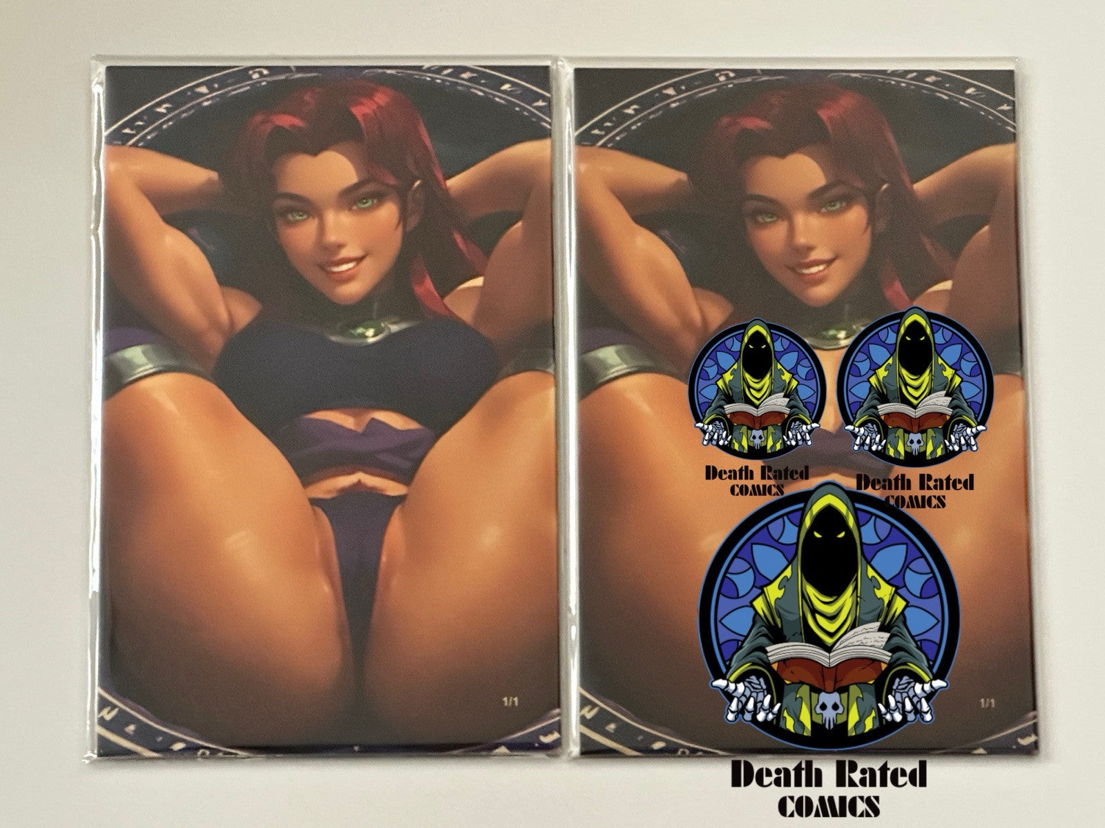 Fantasy of Cosplay Starfire Cosplay Set Of 2 Full Gold Metal Jacket 1/1